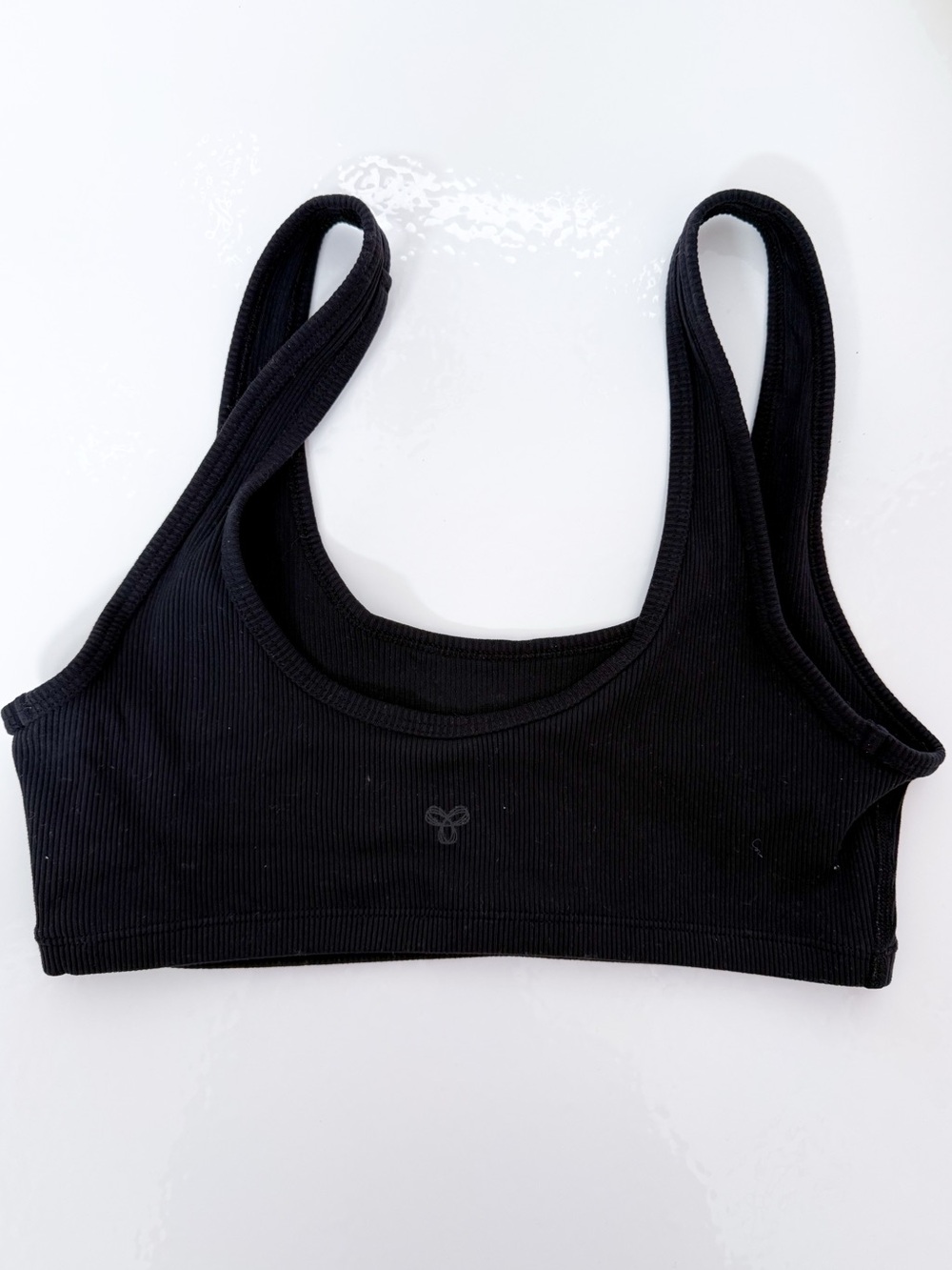 TNA Ribbed Seamless Bralette Crop Top Black Medium
